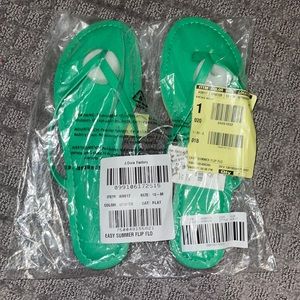 J.Crew Green Flip Flops